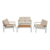 Garden lounge Set la moda 4buc bej-alb aluminiu, 118x72x67 cm