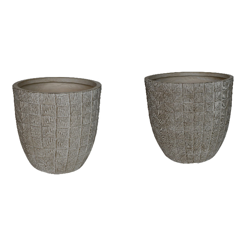 Ghivece Sapen set 2 piese ceramică, gri-bej, Ceramică, variabile, 45x45x43 cm