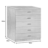 Gioko Comoda cu 5 sertare, nuc, 80x40x100 cm