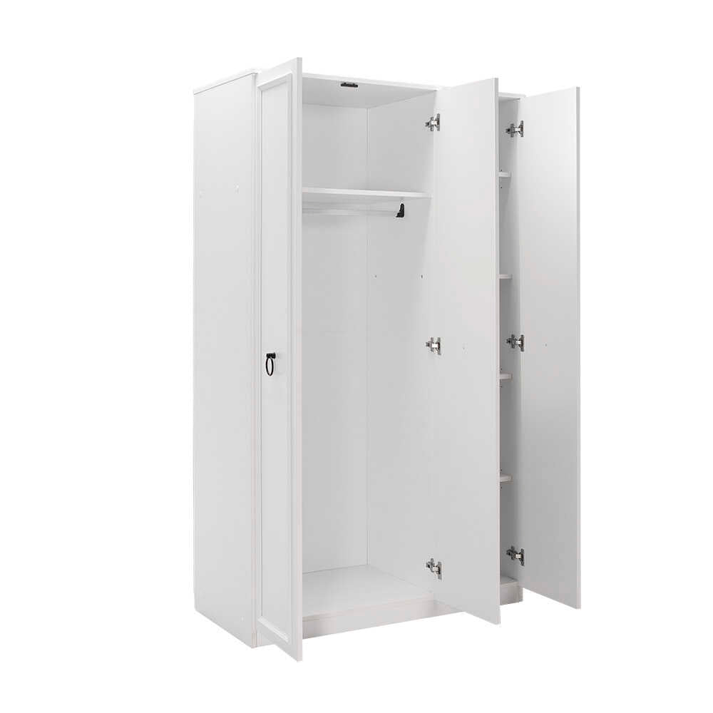 Dulap Haine GRD-1330-BB-2 Home Collection® Hampton, 3 usi, Alb, 103x185x52 cm