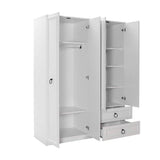Dulap Haine GRD-1342-BB-3 Home Collection® Hampton, 4 usi si 2 sertare, Alb, 140x185x52 cm