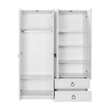 Dulap Haine GRD-1342-BB-3 Home Collection® Hampton, 4 usi si 2 sertare, Alb, 140x185x52 cm