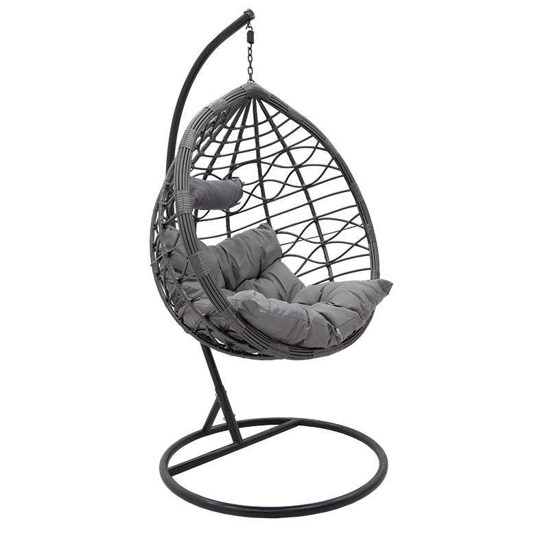 Balansoar Hudson, Metal si PP, 109x119x195 cm - Gri