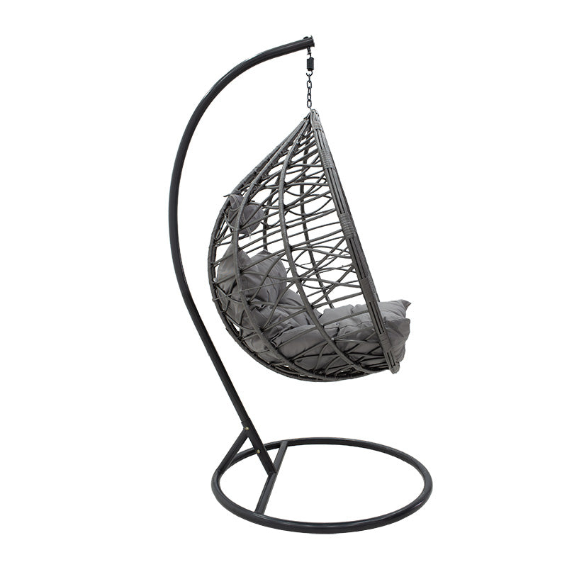 Balansoar Hudson, Metal si PP, 109x119x195 cm - Gri