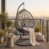 Balansoar Hudson, Metal si PP, 109x119x195 cm - Gri