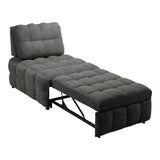 Jelica fotoliu-bed cu gri stofă, Gri - Negru, 88x110x86 cm
