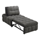 Jelica fotoliu-bed cu gri stofă, Gri - Negru, 88x110x86 cm