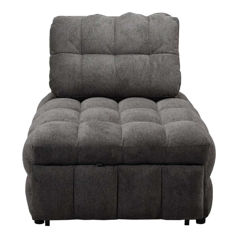 Jelica fotoliu-bed cu gri stofă 88x110x86cm, Gri-Negru