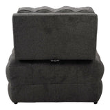 Jelica fotoliu-bed cu gri stofă, Gri - Negru, 88x110x86 cm