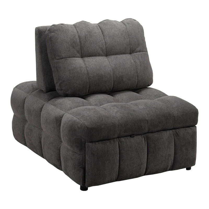 Jelica fotoliu-bed cu gri stofă, Gri - Negru, 88x110x86 cm, perspectiva suplimentara