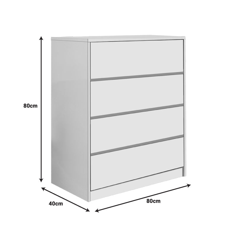 Comoda Kuanger, MDF, 80x40x80 cm - Alb