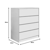 Comoda Kuanger, MDF, 80x40x80 cm - Alb