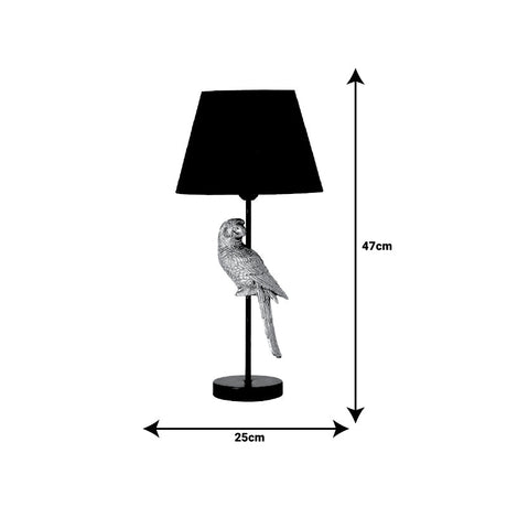 Lampa de masa Birdly metal, negru-auriu, D25x47 cm