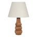 Lampa de Masa Cabini lemn de fag si tesatura, crem, 22x22x30 cm