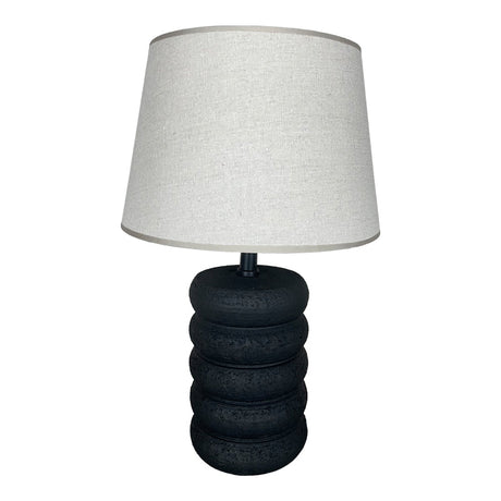 Lampă de masă cu design Graike, Ceramică, Negru-Bej, 26x37 cm