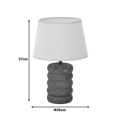 Lampă de masă cu design Graike, Ceramică, Negru-Bej, 26x37 cm