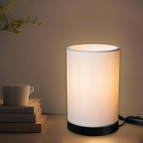 Lampa de Masa Fana din pvc, Crem - Gri, D14x21 cm