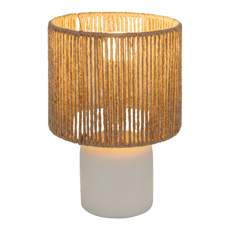 Lampa de masa Leyda, Ceramica, Alb-Natural, 16x24 cm, imagine suplimentara