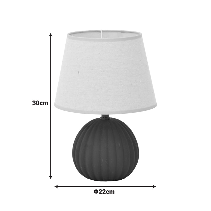 Lampă de masă Melanie, Ceramică, Negru-Bej, 22x30 cm - Negru