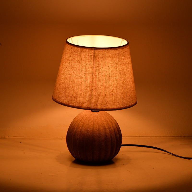 Lampă de masă Melanie cu funcție iluminare, Stil Antic, Ceramică, Gri-Bej, 22x30 cm, imagine suplimentara
