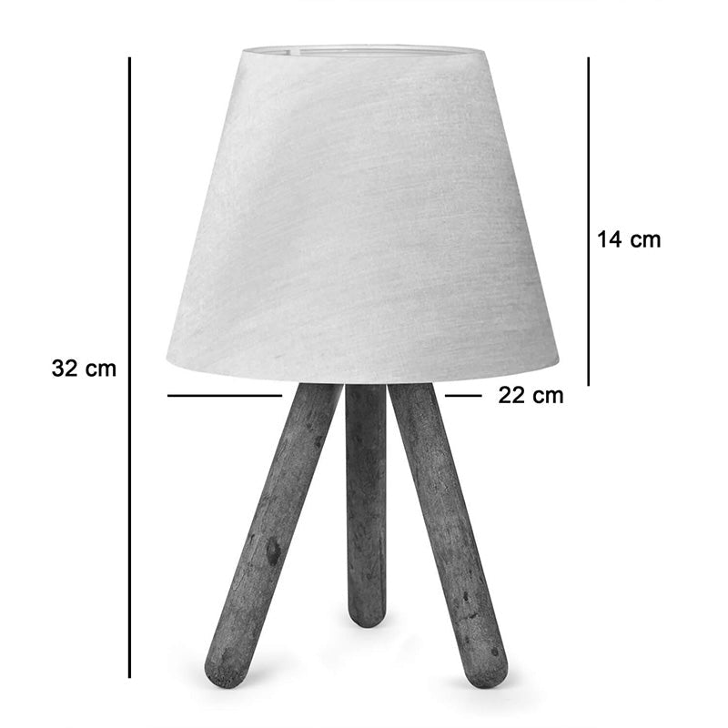 Veioza PWL-1071, textil si MDF, D22x32 cm - Bej-Nuc