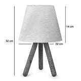 Veioza PWL-1071, textil si MDF, D22x32 cm - Bej-Nuc