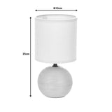 Lampa de masa PWL-1210, ceramica, Gri - Negru, 13x25 cm - Gri