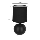 Lampa de masa PWL-1210, ceramica, Gri - Negru, 13x25 cm - Negru