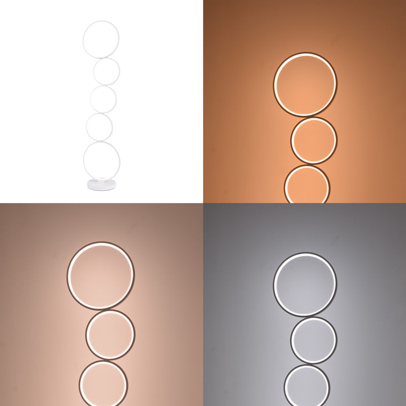 Lampadar Chemal, metal si LED, D30x130 cm - Alb