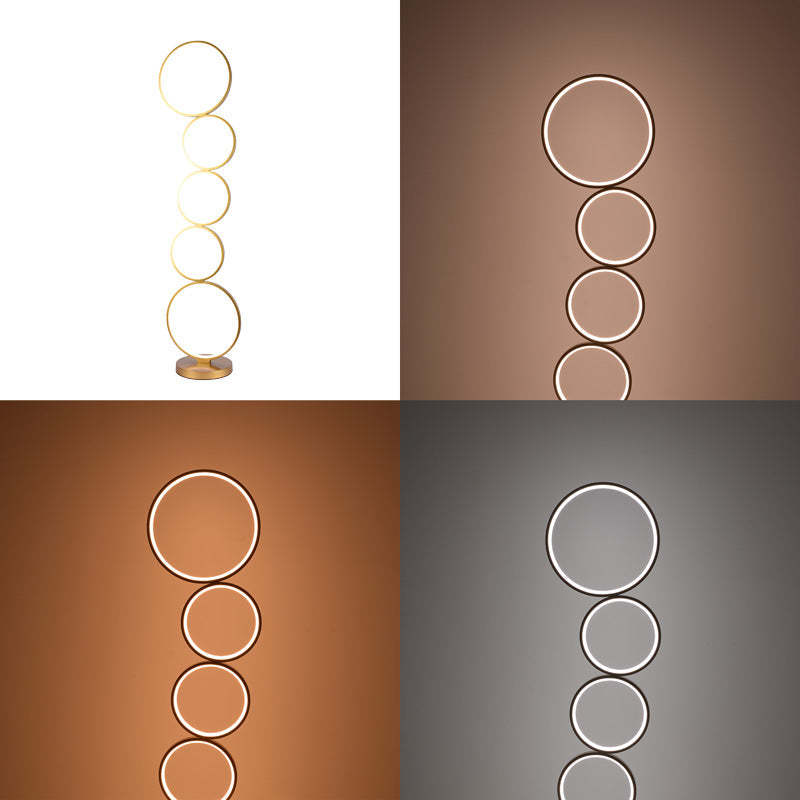Lampadar Chemal, metal si LED, D30x130 cm - Auriu