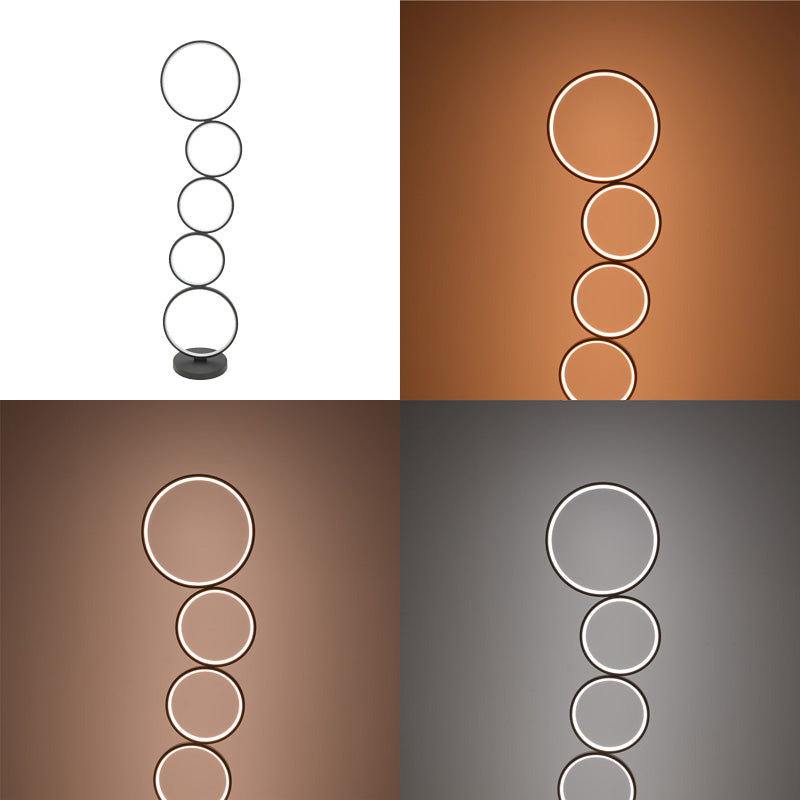 Lampadar Chemal, metal si LED, D30x130 cm - Negru