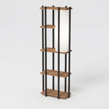 Lampă de podea cu rafturi Lumna, Stejar - Negru, 45x24x150 cm