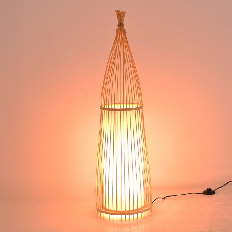 Lampa de podea Florance bambus, Natural, D28x100 cm