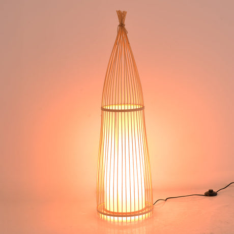 Lampa de podea Florance bambus, Natural, D28x100 cm