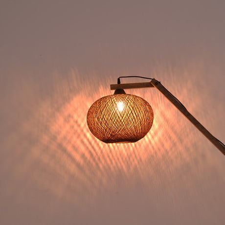 Lampa de podea Gaia din lemn, maro, 20x50x160 cm