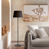 Lampa de podea Lumider din tesatura-metal, neagra, D35x152 cm
