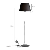Lampa de podea Lumider din tesatura-metal, neagra, D35x152 cm
