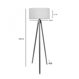 Lampadar PWL-1059, MDF si textil, D38x140 cm - Crem-Nuc
