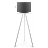 Lampadar PWL-1060, MDF si textil, D38x140 cm - Natural-Antracit