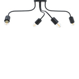 Lampa de tavan cu functie Luchter, metal, negru, 60x60x15 cm