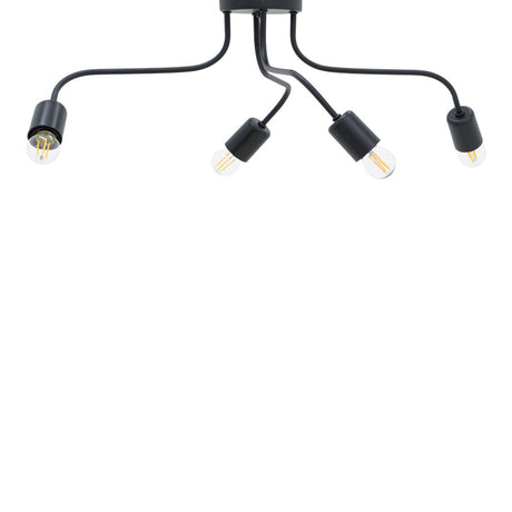 Lampa de tavan cu functie Luchter, metal, negru, 60x60x15 cm