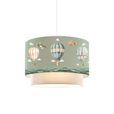 Lampa de tavan pentru copii Balon nuante de verde-crem, D30x20 cm