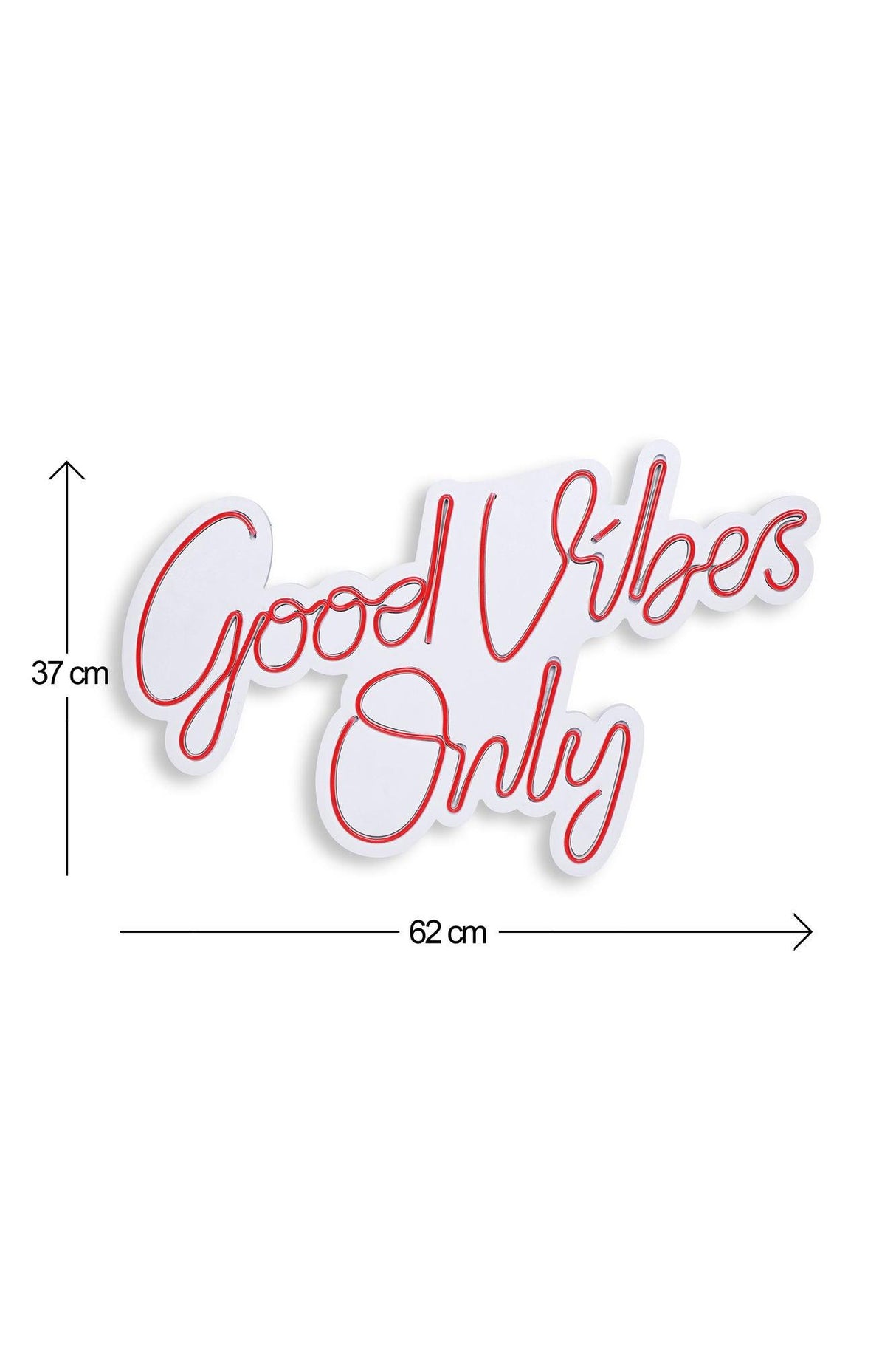 Lampa Neon Good Vibes Only 2, 37x62 cm - Roșu