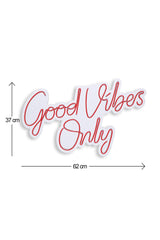 Lampa Neon Good Vibes Only 2, 37x62 cm - Roșu