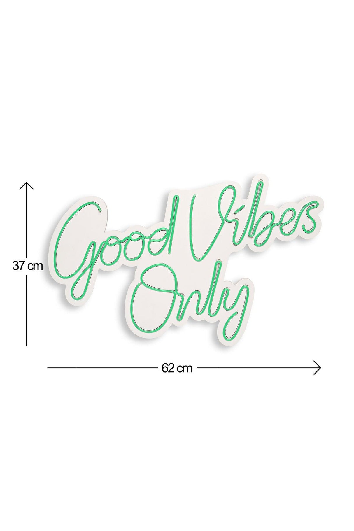 Lampa Neon Good Vibes Only 2, 37x62 cm - Verde