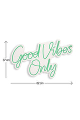 Lampa Neon Good Vibes Only 2, 37x62 cm - Verde