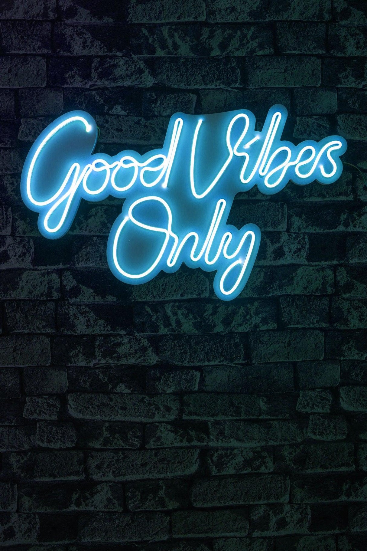 Lampa Neon Good Vibes Only 2, 37x62 cm - Albastru