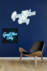 Lampa Neon Good Vibes Only 2, 37x62 cm - Albastru