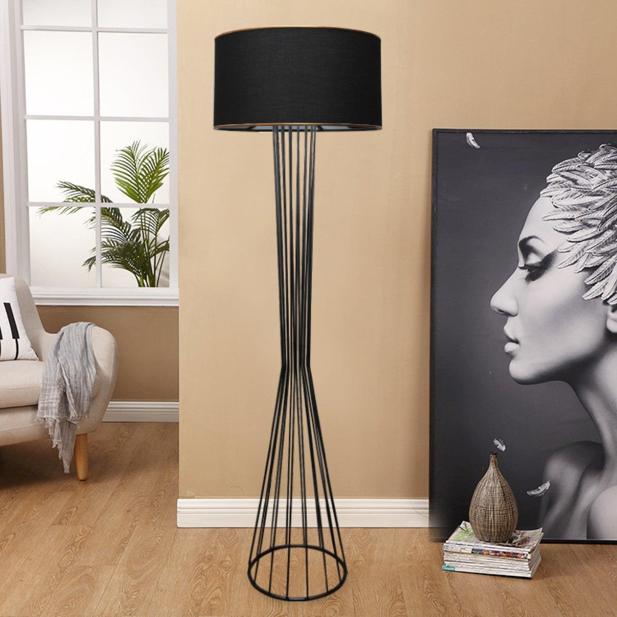 Lampadar Aydin, 38x21x155 cm - Gri inchis