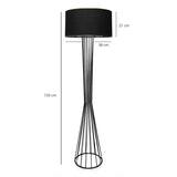 Lampadar Aydin, 38x21x155 cm - Negru